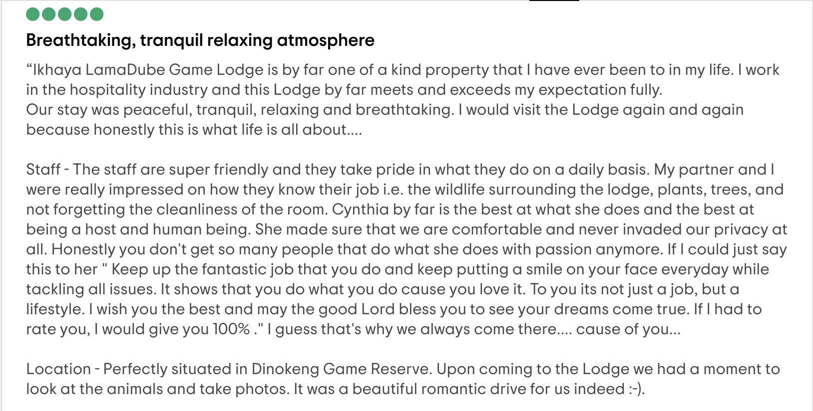 dinokeng accommodation